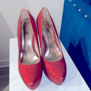 Sparkly red heels